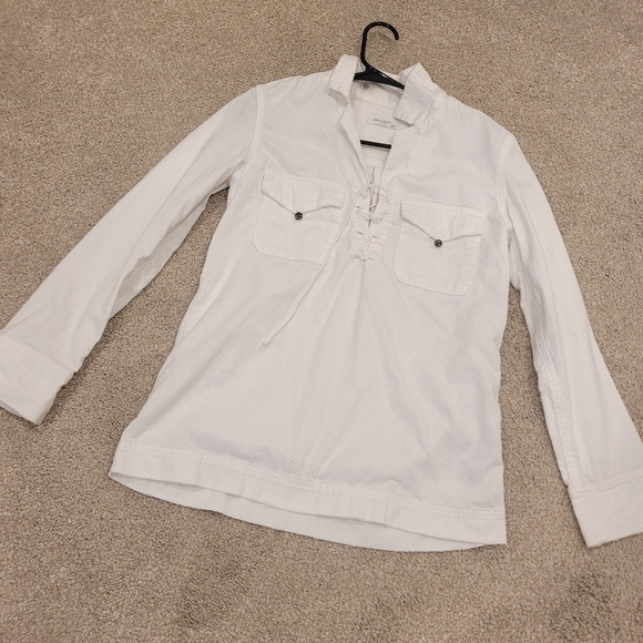 Equipment Femme Womens White Cotton Collar Tunic Top Size XS - Picture 3 of 7